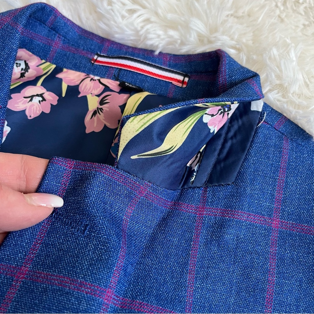 Soul Of London Sports Coat Blazer Size 38R Blue Pink Floral Spring EUC - Picture 7 of 15